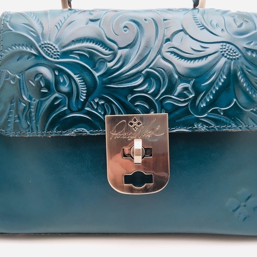 Patricia Nash Chauny Tooled Leather Satchel Crossbody - Picture 9 of 14